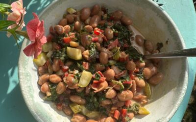 Snijbiet met peulvruchten in kokoscrème