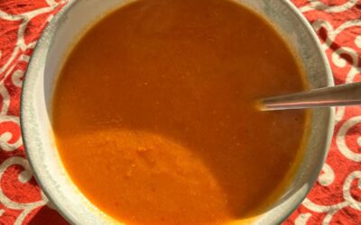 Smakelijke oranje-rode soep